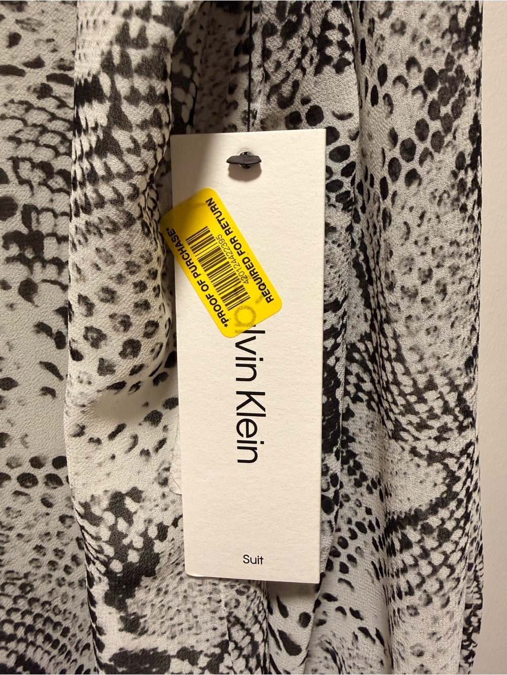 NWT Calvin Klein Snakeskin Print Button Front Blouse XL - Picture 6 of 8